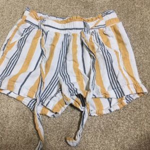 Women's Rewind Shorts--Blue/White/Yellow Striped--Size XS